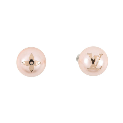 LOUIS VUITTON Studded My Mix EarringsM02394 Faux Pearl Pink GoldGP