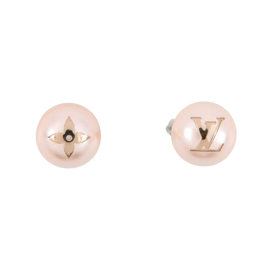 LOUIS VUITTON Studded My Mix EarringsM02394 Faux Pearl Pink GoldGP