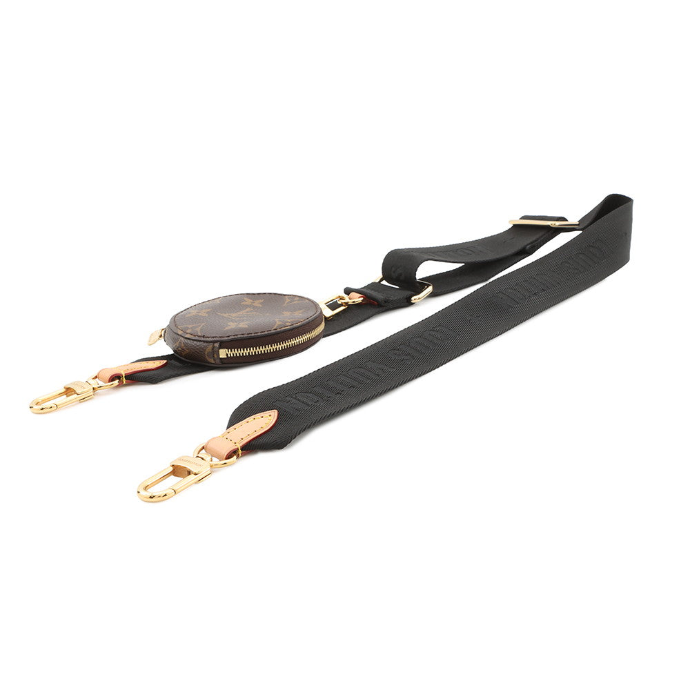 LOUIS VUITTON Shoulder Strap Noir/BrownJ02493 Monogram Nylon