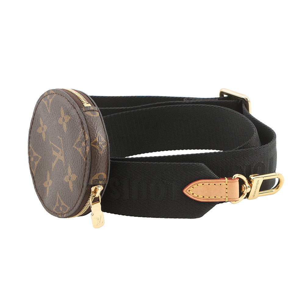 LOUIS VUITTON Shoulder Strap Noir/BrownJ02493 Monogram Nylon