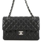 CHANEL Matelasse W Flap ChainShoulder Bag BlackA01113 Lambskin Size 23