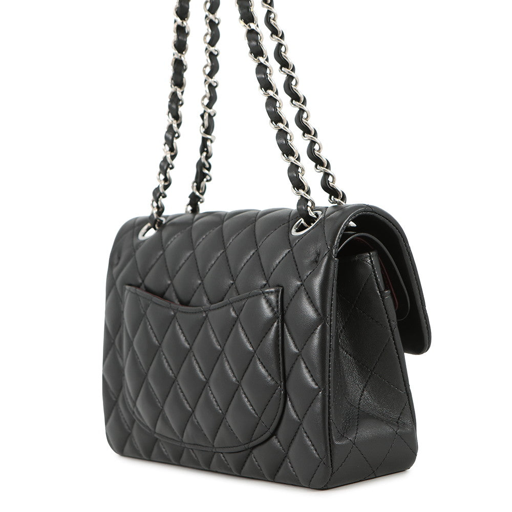 CHANEL Matelasse W Flap ChainShoulder Bag BlackA01113 Lambskin Size 23