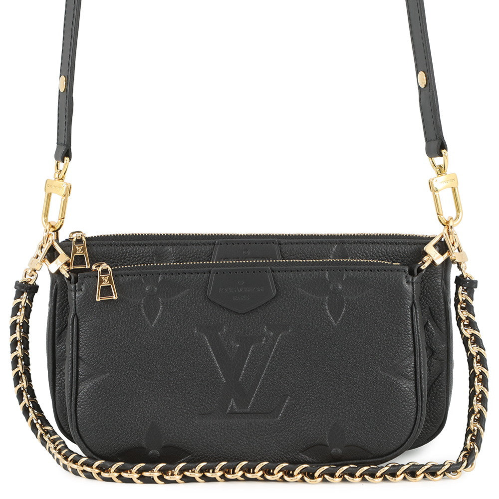 LOUIS VUITTON Multi Pochette Accessoires NoirM80399 Monogram Empreinte Leather