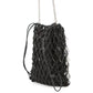 PRADA Bijoux Drawstring Bag ChainShoulder Bag Black Satin Leather