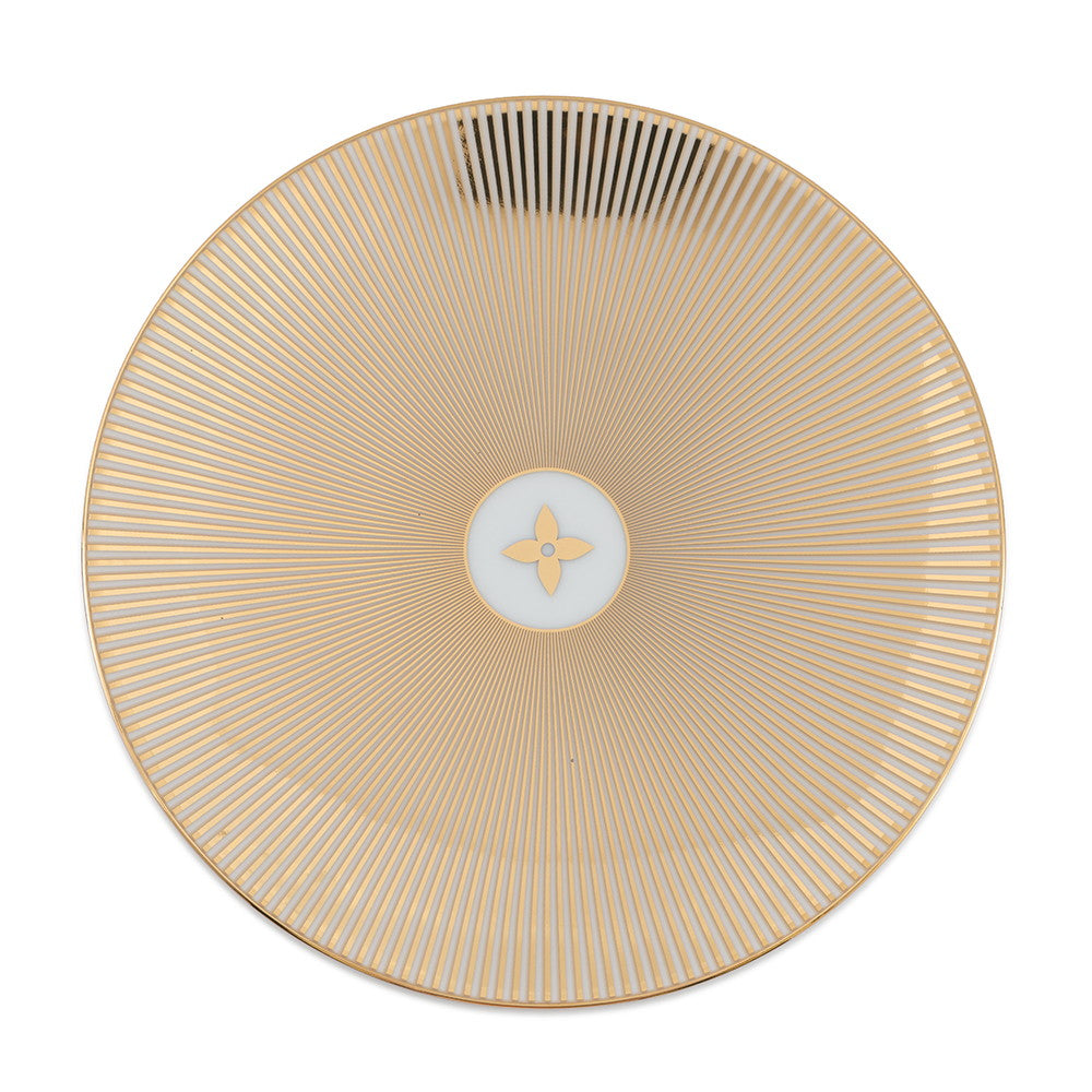LOUIS VUITTON Splendor Set of 2 Bread Plates Gold/WhiteR95951 Porcelain
