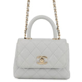 CHANEL Matelasse Coco Handle 2wayChainShoulder GrayAP4244 Caviar Leather Size Mini mini