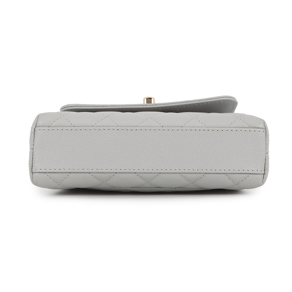 CHANEL Matelasse Coco Handle 2wayChainShoulder GrayAP4244 Caviar Leather Size Mini mini