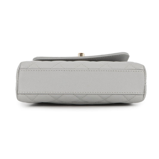CHANEL Matelasse Coco Handle 2wayChainShoulder GrayAP4244 Caviar Leather Size Mini mini