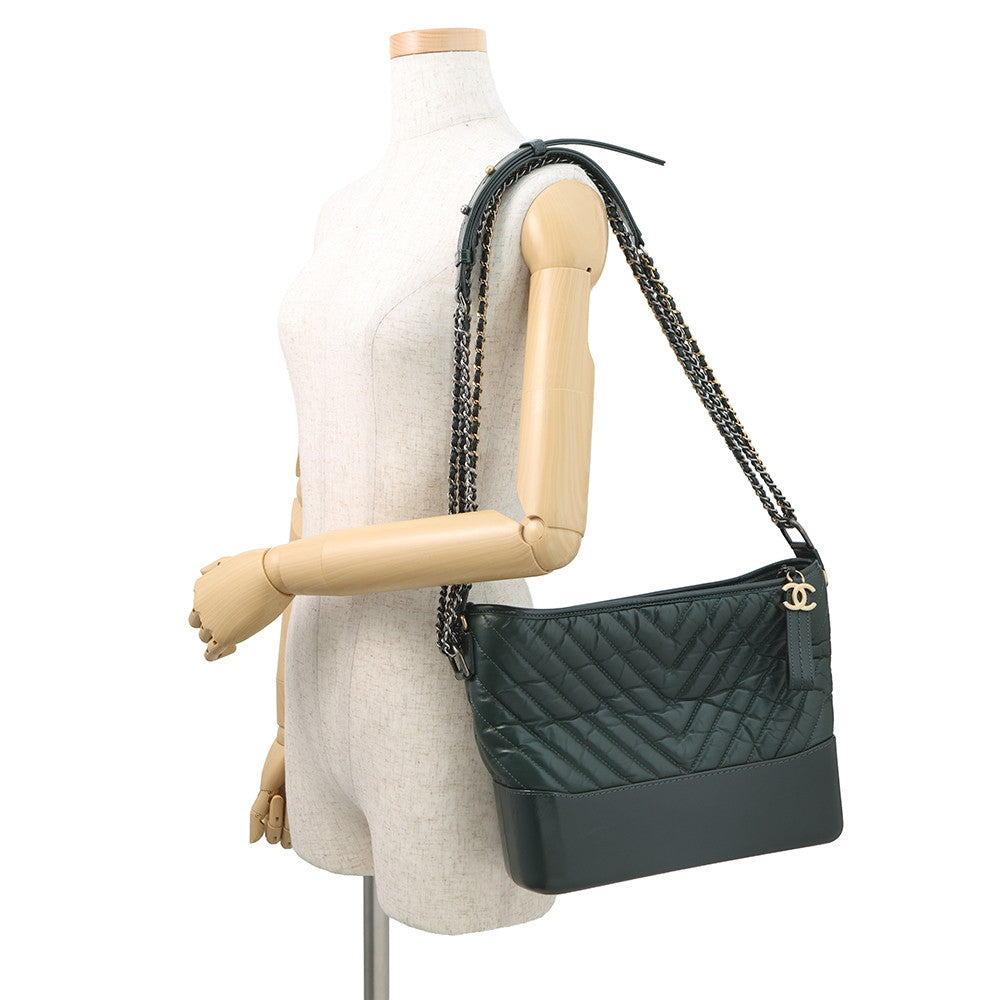 CHANEL Gabriel de Hobo Shoulder Bag GreenA93824 Calf Leather Size Large