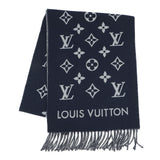 LOUIS VUITTON Scarf All About Monogram MarineM79130 Wool 100%