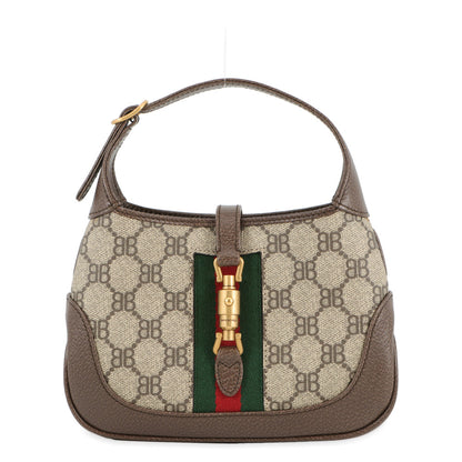 BALENCIAGA GUCCI x BALENCIAGA The Hacker Project Jackie1961 Shoulder Bag Beige/Brown680132 PVC Leather Size Mini