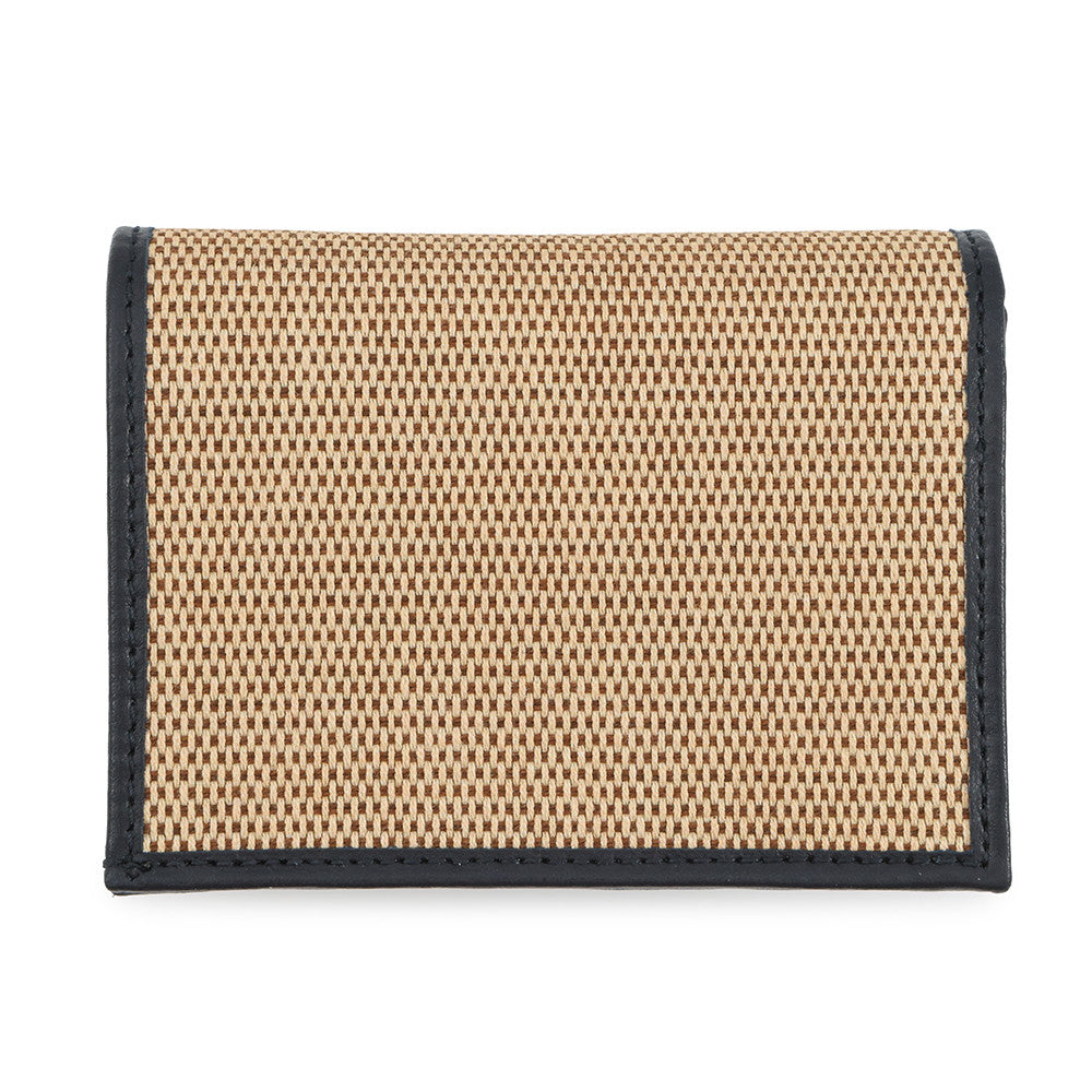 GUCCI Horsebit 1955 Compact Wallet Beige/Navy621887 Canvas/Leather