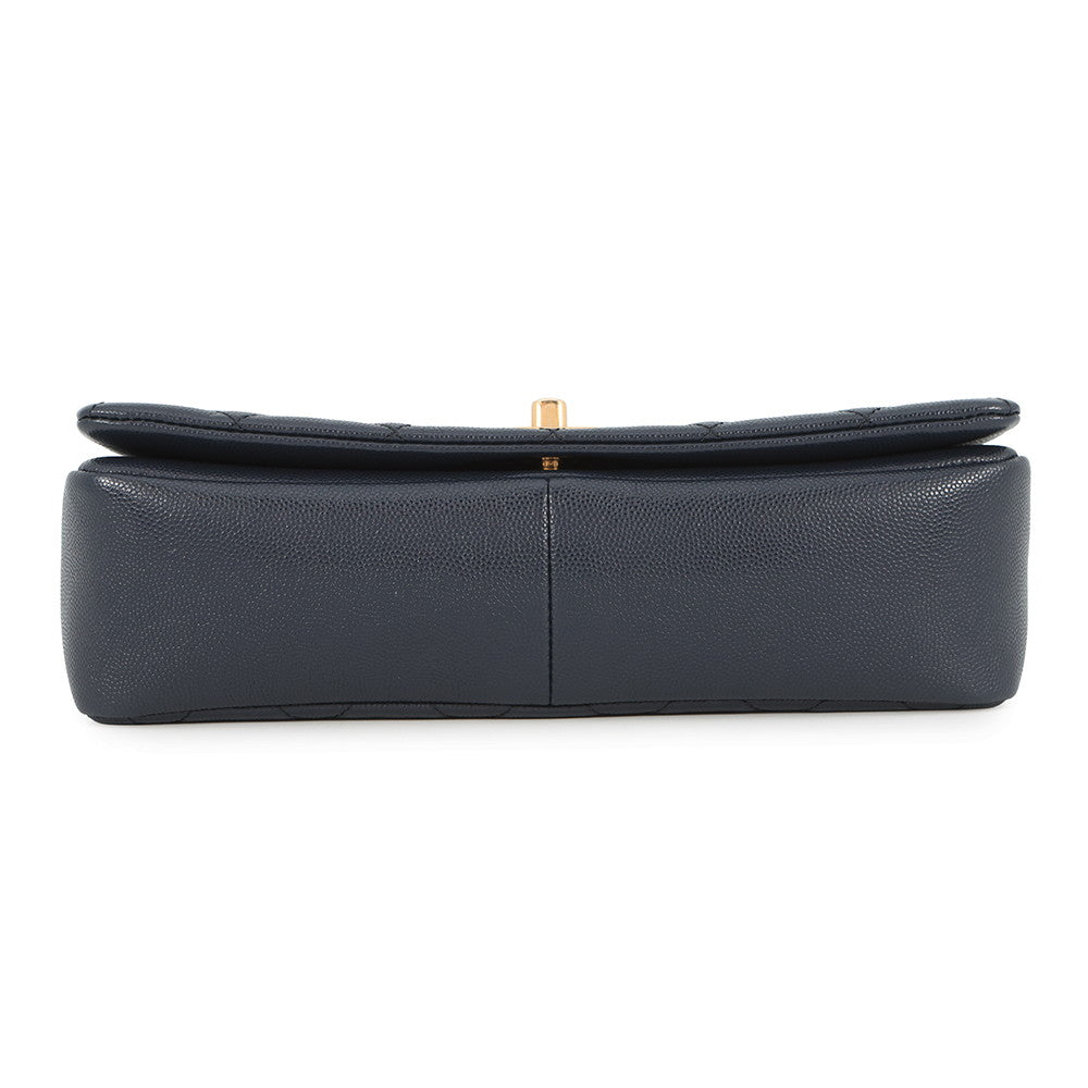 CHANEL Matelasse Full Flap ChainShoulder Bag Navy/PinkAS1977 Caviar Leather