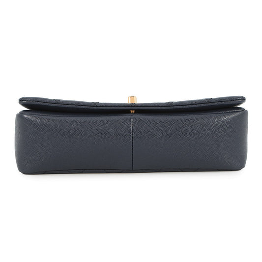 CHANEL Matelasse Full Flap ChainShoulder Bag Navy/PinkAS1977 Caviar Leather
