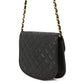 CHANEL Paris Exclusive Matelasse Fan-Shaped Single-Flap Chain Shoulder Bag Black Lambskin