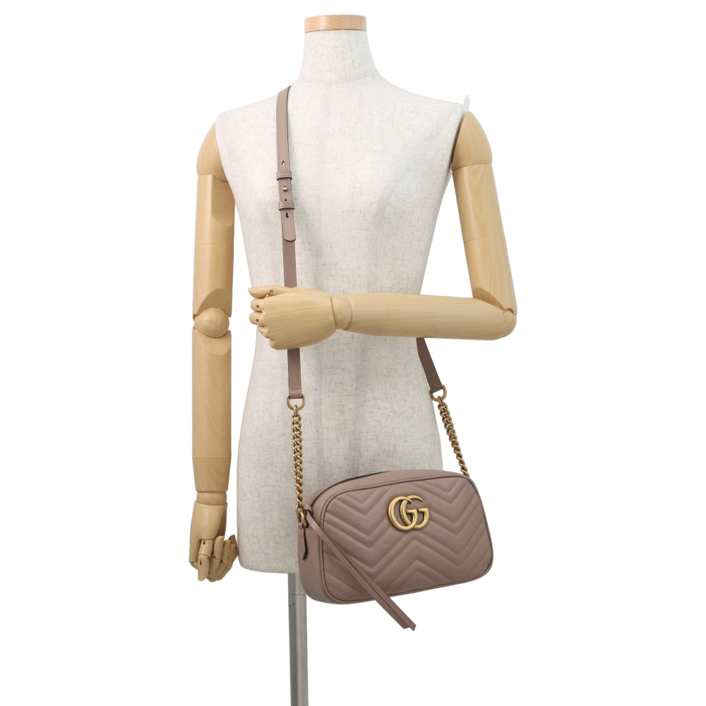 GUCCI GG Marmont ChainShoulder Bag Jasmin Flower447632 Leather Size Small