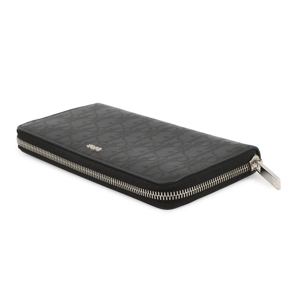 Dior Oblique Galaxy Leather Round Zip Wallet Black2ESBC252VPD Leather