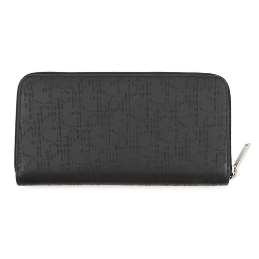 Dior Oblique Galaxy Leather Round Zip Wallet Black2ESBC252VPD Leather