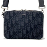 Dior Oblique Jacquard Zip Pouch Shoulder Bag Black2OBBC119YSE Canvas Leather