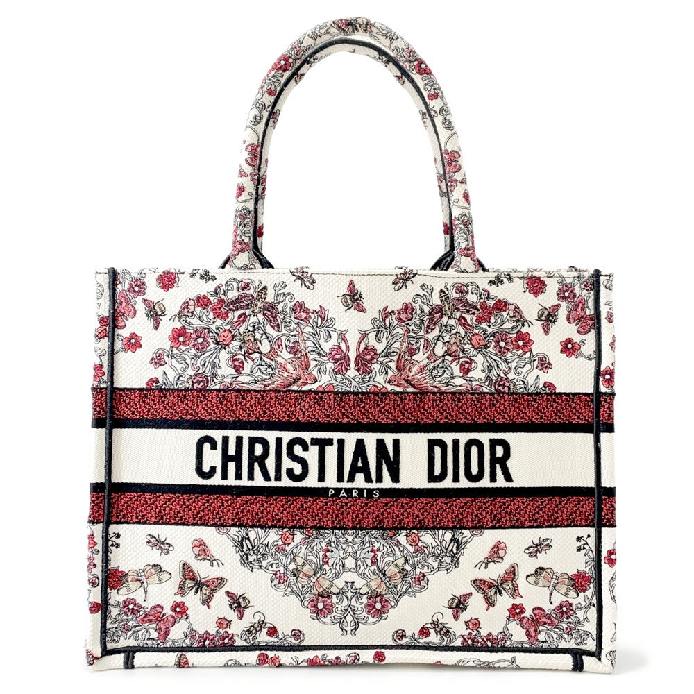 Dior Dioramour Book Tote White/RedM1296ZEEI Canvas Size Medium