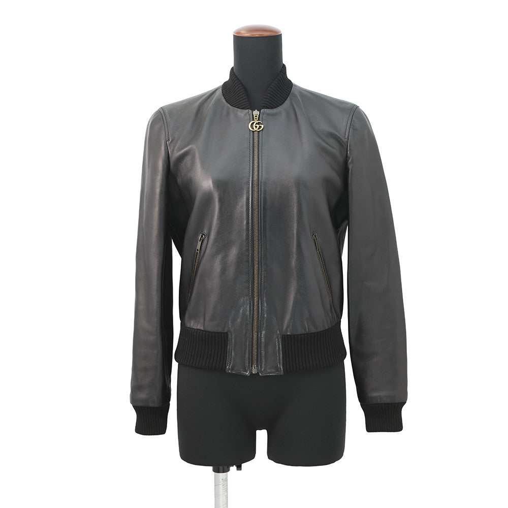 GUCCI Blouson Size 36 Black659238 Exterior Lambskin?Lining Silk100%