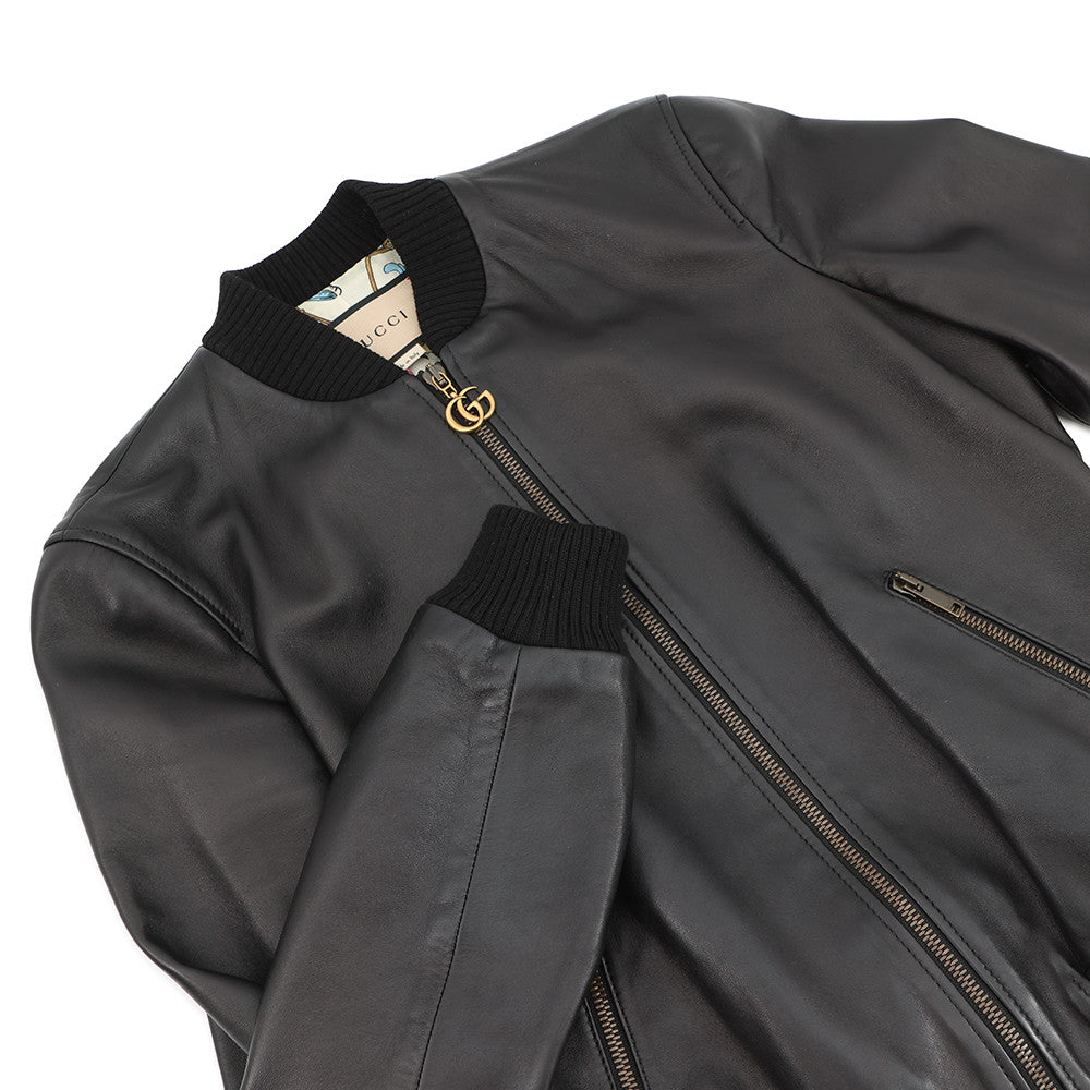 GUCCI Blouson Size 36 Black659238 Exterior Lambskin?Lining Silk100%