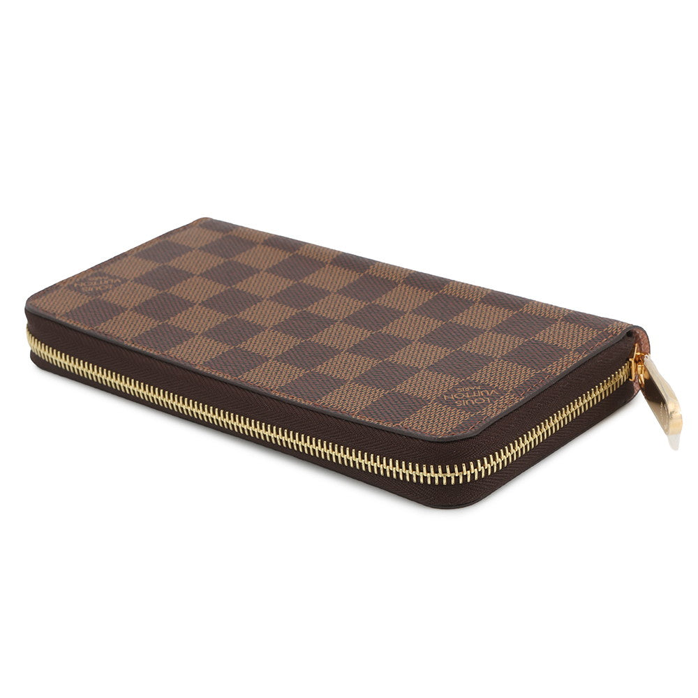 LOUIS VUITTON Zippy Wallet Rose BallerineN60046 Damier Ebene Canvas