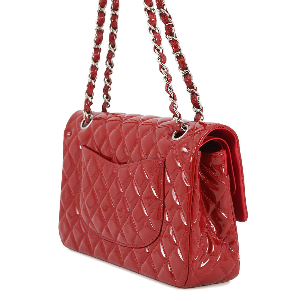 CHANEL Matelasse W Flap W Chain Shoulder RedA01112 Enamel Size 25
