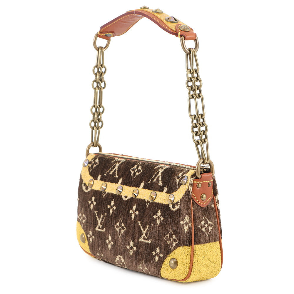 LOUIS VUITTON Pochette Accessoires Brown/YellowM92710 Monogram Trompe l'oeil Cotton Pile
