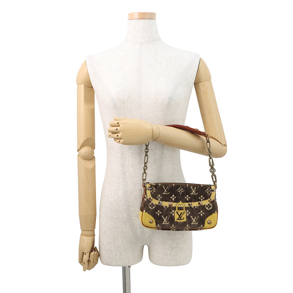 LOUIS VUITTON Pochette Accessoires Brown/YellowM92710 Monogram Trompe l'oeil Cotton Pile