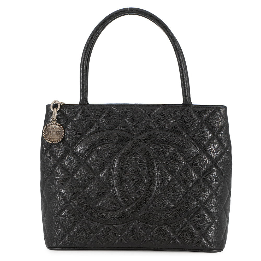 CHANEL Medallion Tote BlackA01804 Caviar Leather