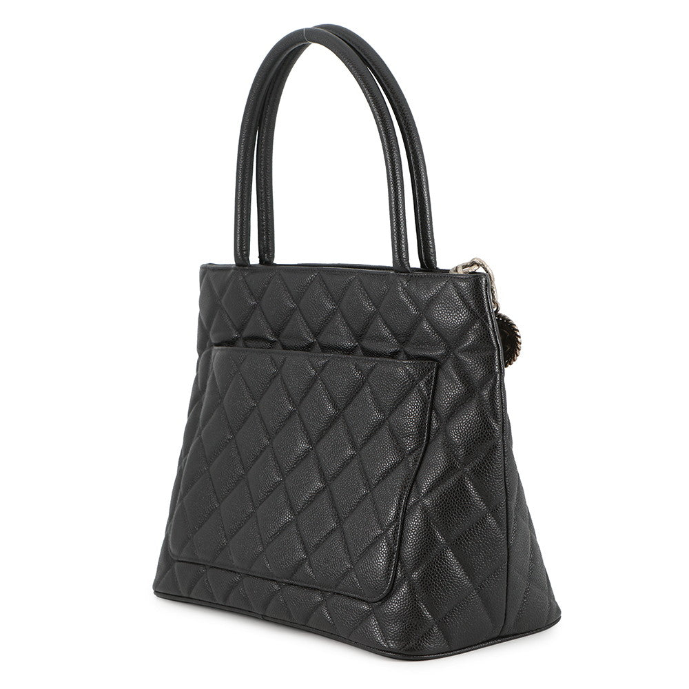 CHANEL Medallion Tote BlackA01804 Caviar Leather