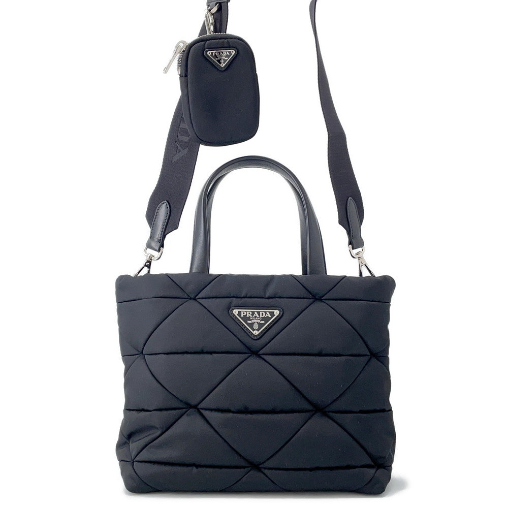PRADA Padded 2way Tote Bag Black1BG373 Nylon Size Small