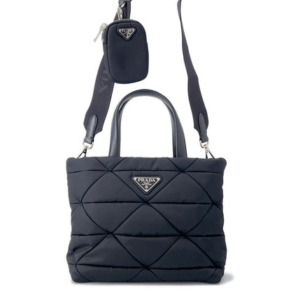 PRADA Padded 2way Tote Bag Black1BG373 Nylon Size Small