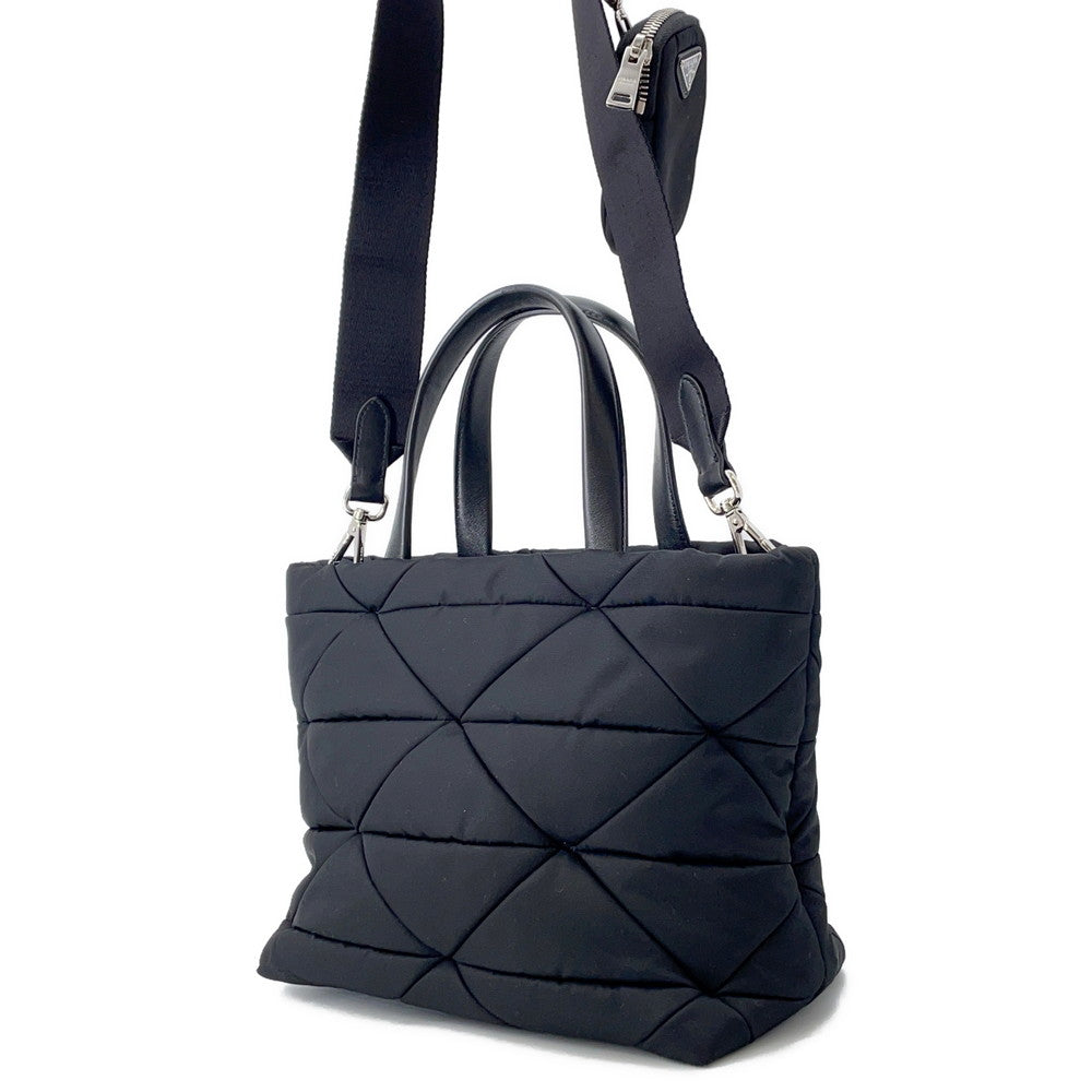 PRADA Padded 2way Tote Bag Black1BG373 Nylon Size Small
