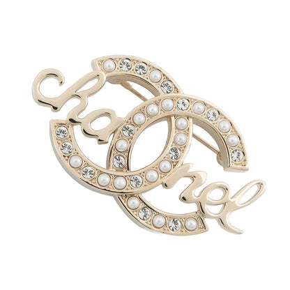 CHANEL CC Logo BroochABB778 Metal Rhinestone