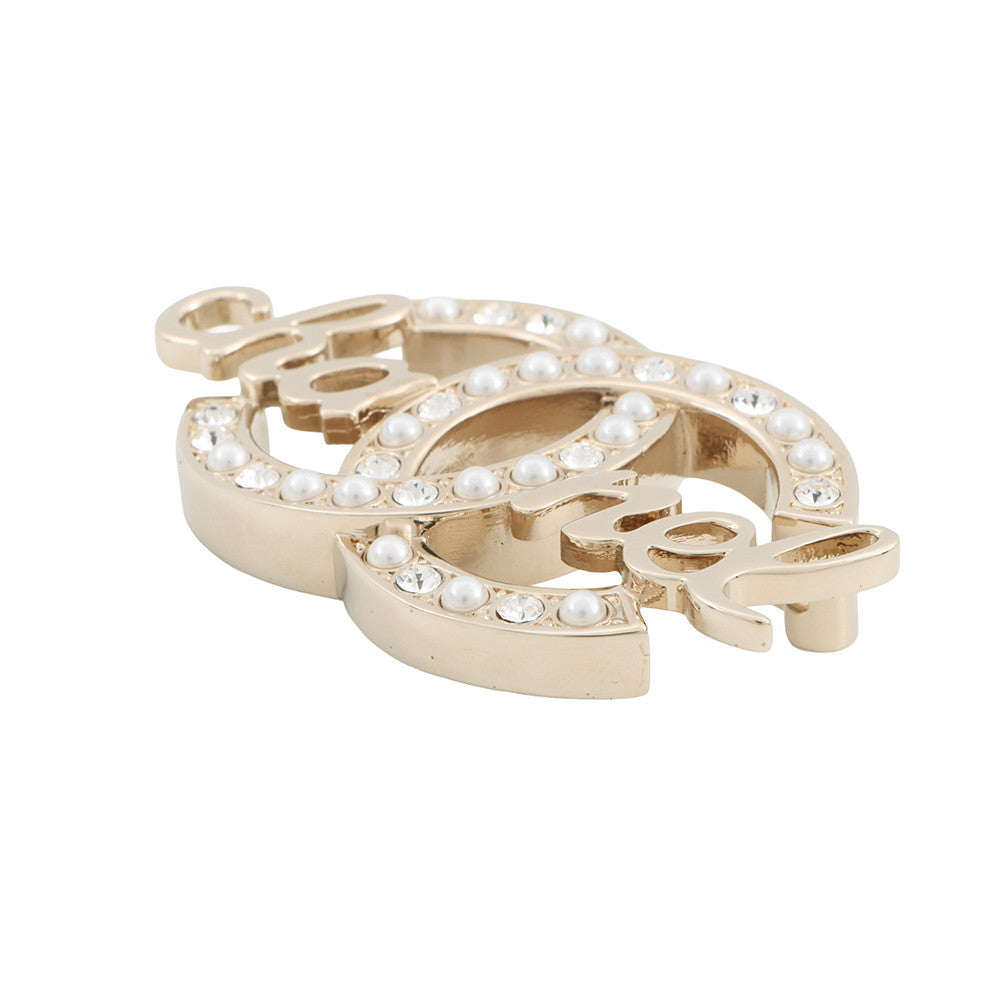 CHANEL CC Logo BroochABB778 Metal Rhinestone