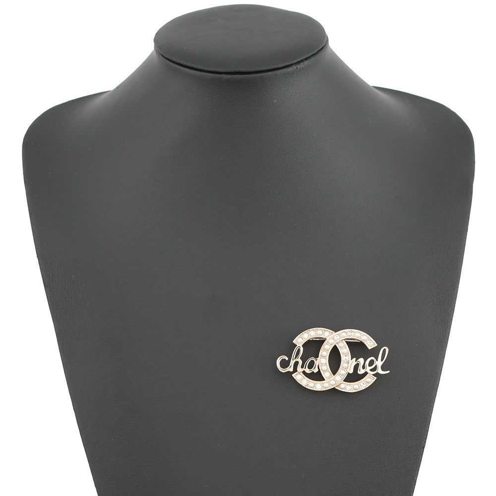 CHANEL CC Logo BroochABB778 Metal Rhinestone