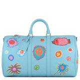 LOUIS VUITTON LVxYK KeepallBandouliere Blue/MulticolorM21713 Monogram?Taurillon Yayoi Kusama Size 50