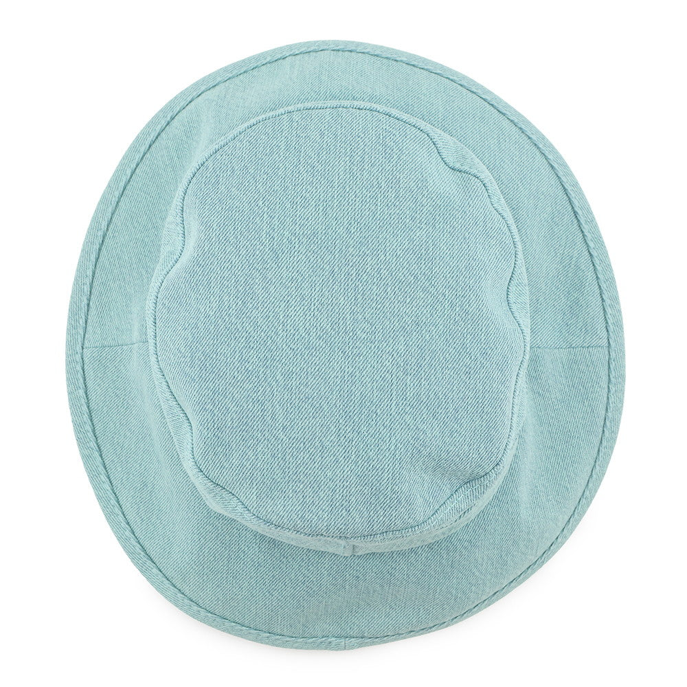 CHANEL hat logo Size M Aqua Green Denim