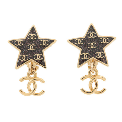 CHANEL Star CC Logo Earrings Black/Righe RainbowABC697 Metal