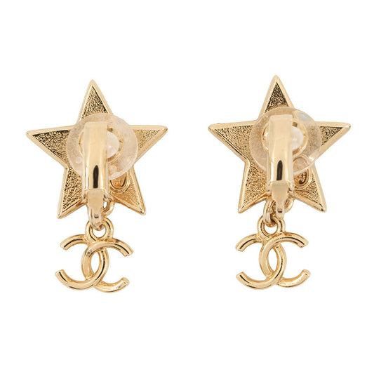 CHANEL Star CC Logo Earrings Black/Righe RainbowABC697 Metal