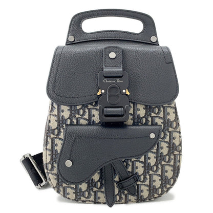 Dior Oblique Gallop Mini Sling Bag Black/Beige1ADBO022YKS Canvas Leather
