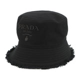 PRADA Drill logo fringe bucket hat Size S Black1HC137 Cotton100%