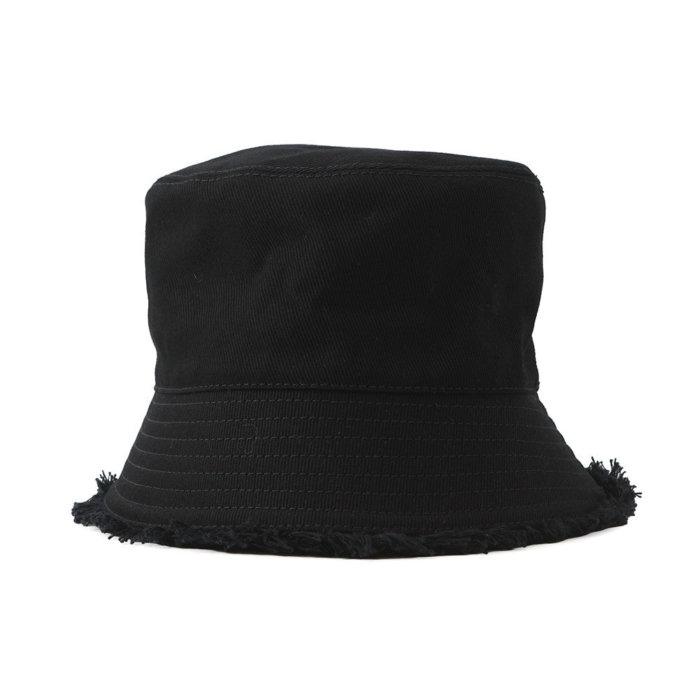 PRADA Drill logo fringe bucket hat Size S Black1HC137 Cotton100%