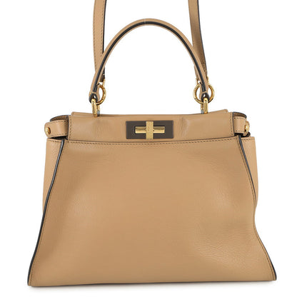 FENDI Peekaboo Brown8BN290 Leather Size regular