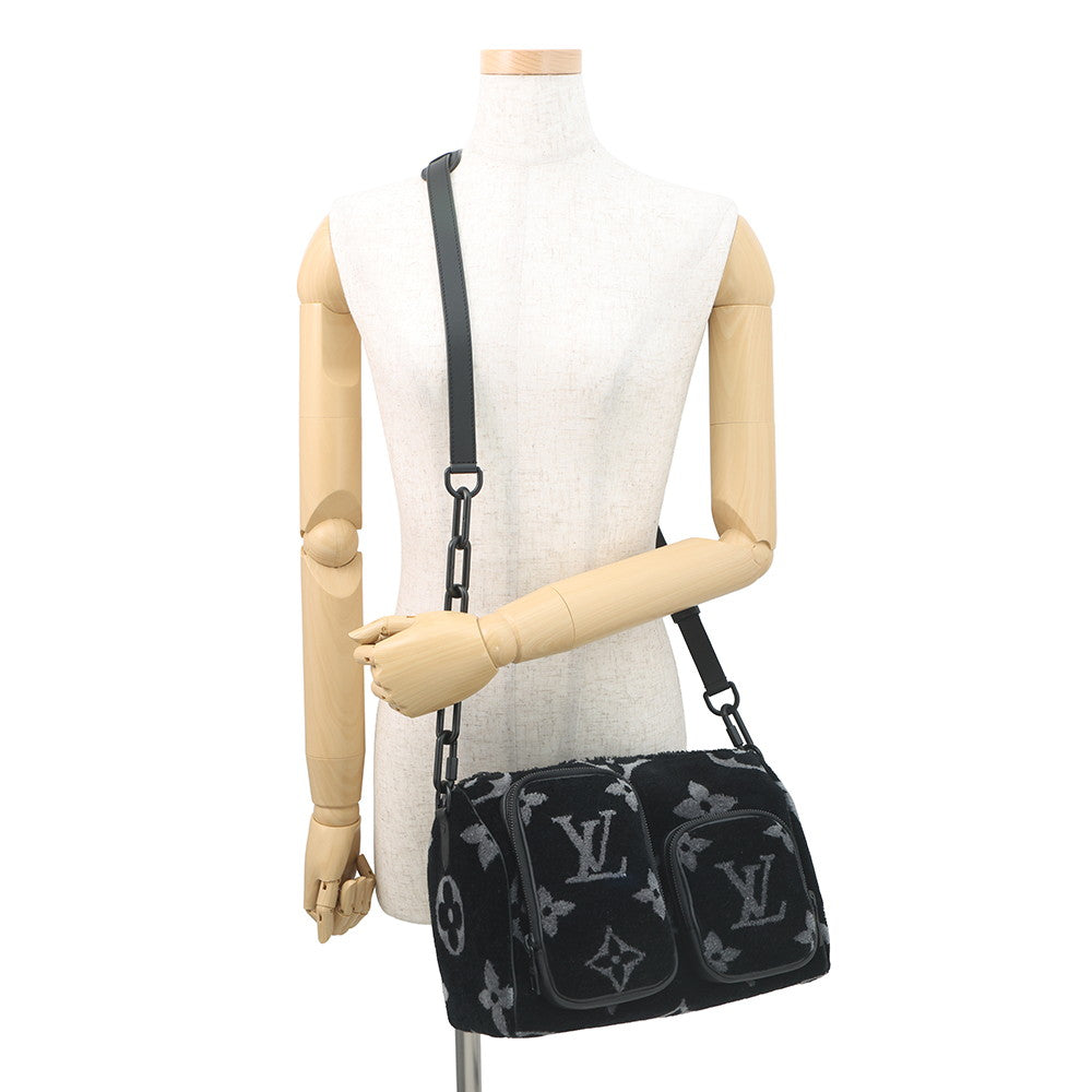 LOUIS VUITTON Keepall Bandouliere Virgil Abloh NoirM45438 Monogram Giant Eclipse Tufftage Calf Leather Size 25