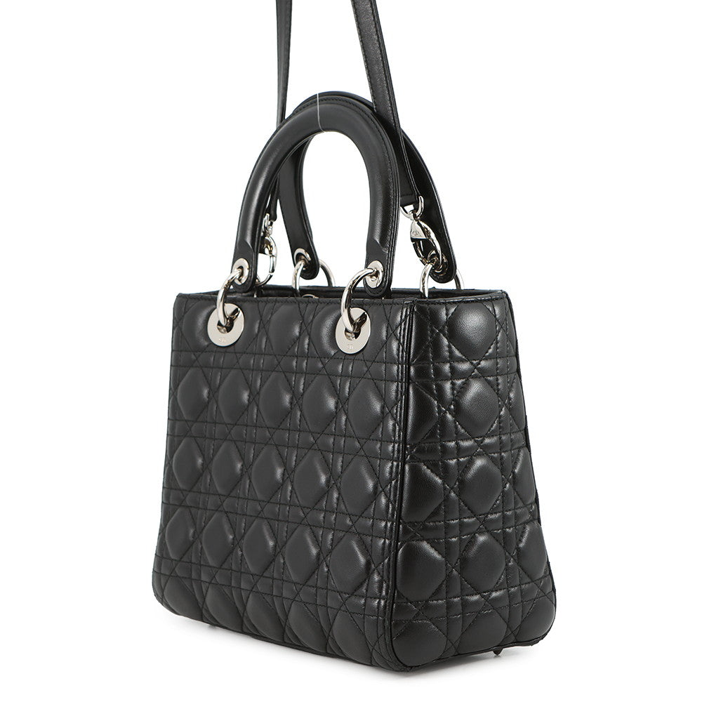 Dior Lady Dior 2WAYHandbag BlackCAL44551 Lambskin Size Medium
