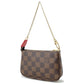 LOUIS VUITTON Mini Pochette Accessories Christmas Limited Edition RedN60259 Damier Ebene Canvas Vivienne