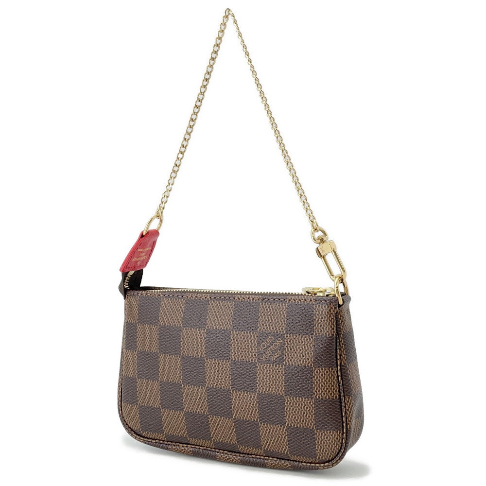 LOUIS VUITTON Mini Pochette Accessories Christmas Limited Edition RedN60259 Damier Ebene Canvas Vivienne